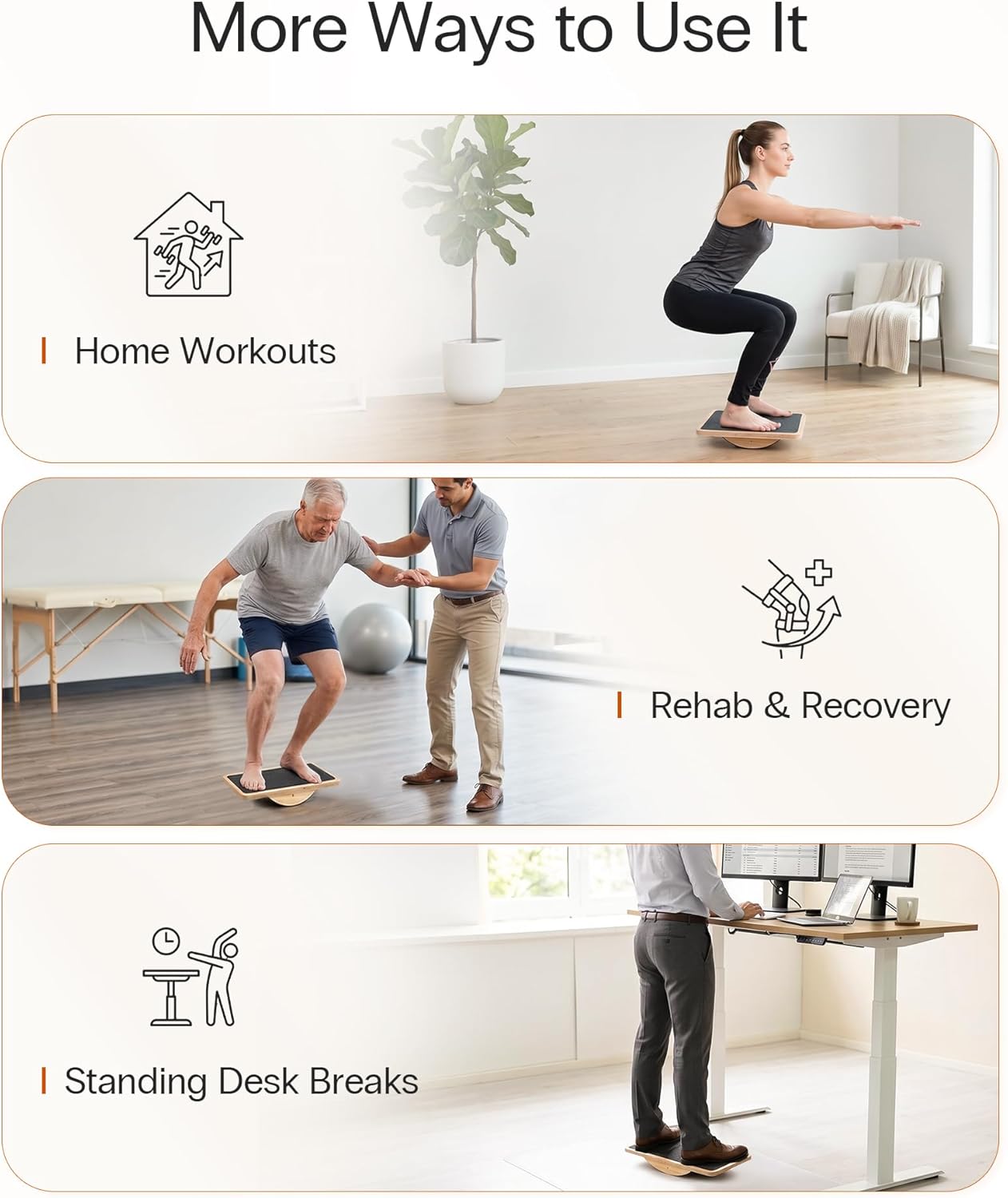 StrongTek Wooden Balance Board, Basic Rocker or Advanced 360° Wobble | Beginner-to-Advanced Options, Non-Slip Surface, Ankle Rehab, Physical Therapy, Core Stability and Balance Training