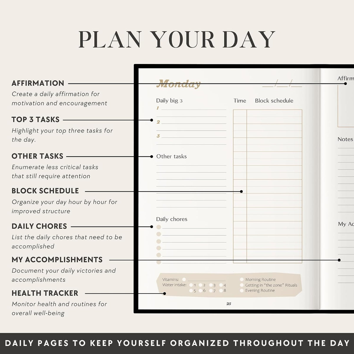 The ADHD Planner for Adults - Undated Daily & Weekly ADHD Journal for Disorganized People, 90 Days - Habit Tracker, Record Emotions & Mood - Academic Goals - Structure & Focus for Adults Brains
