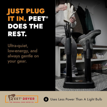 PEET Multi Boot, Shoe & Glove Electric Dryer with Built-In Glove DryPorts | Includes 2 Pairs of Shoes & 1 Pair of Glove Dryports, Silent & Always-On, For Ski, Snowboard & Hockey Gear, Made in USA