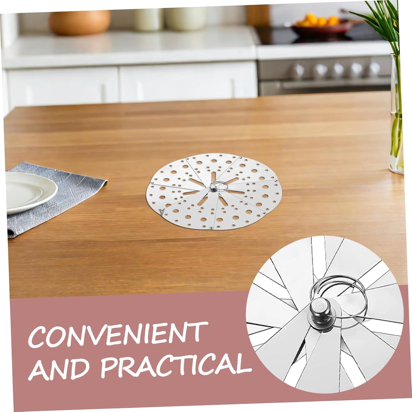 VICASKY Adjustable Stainless Steel Spill Stopper Cover Multifunctional Anti-overflow Lid with Vapor Vent for Pots and Pans Kitchen Use Resistant