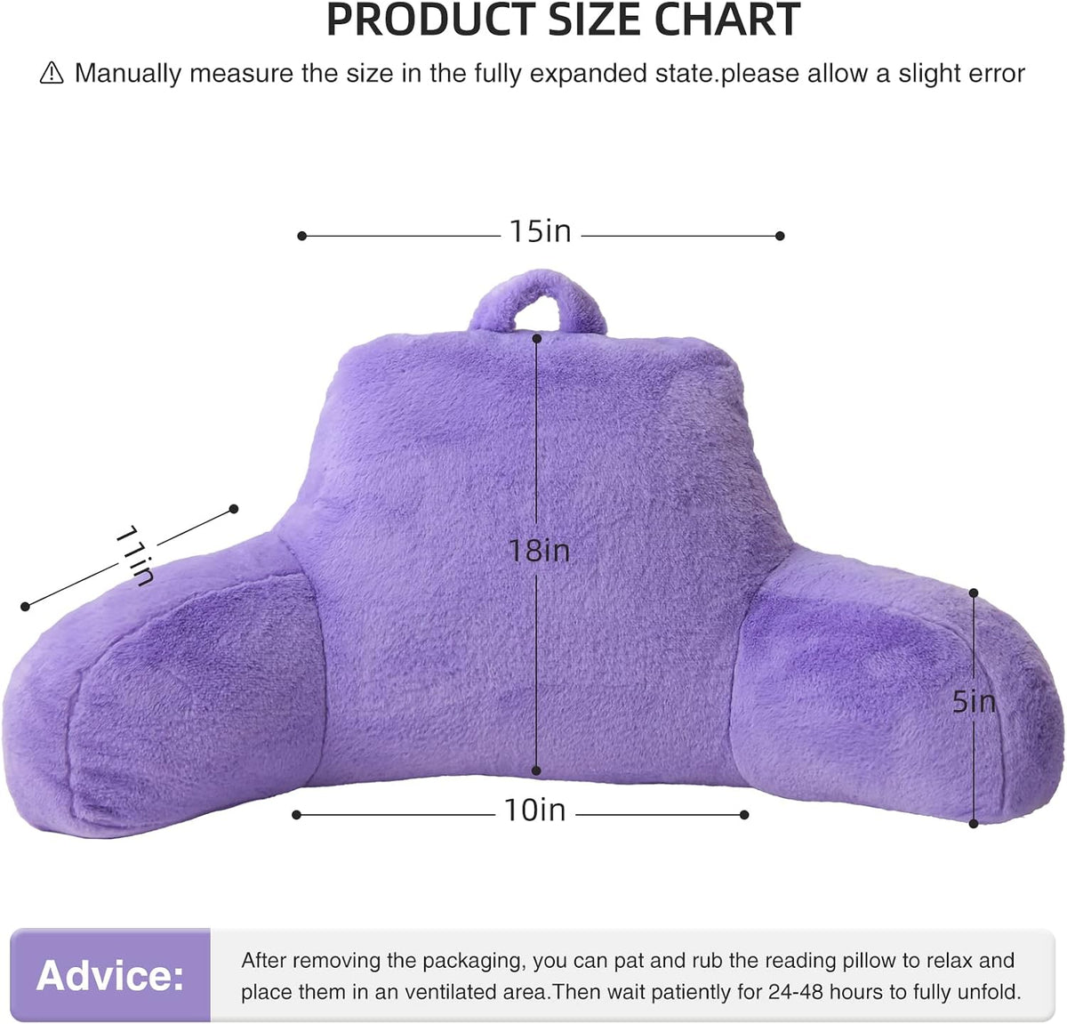 Aimuan Reading Pillow Bed Rest Wedge Adult Backrest Pillow with Arms Sitting in Bed Cushion Incline Rest Sleeping Pillow for Watching TV/Gaming/Relaxing, Ivory