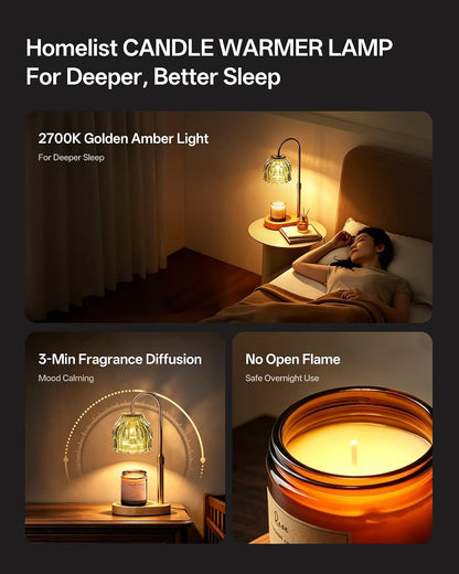 Homelist Candle Warmer Lamp with Timer Dimmer, Electric Wax Melter Warmer