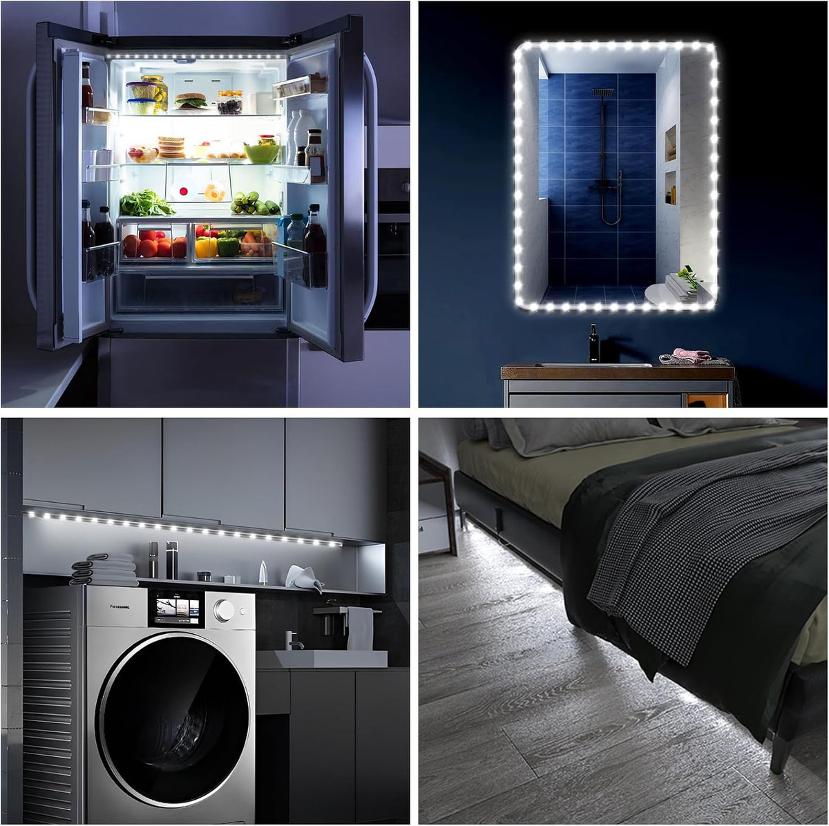 WOBANE Motion Sensor Stair Strip Lights,Rechargeable LED Closet Light,White