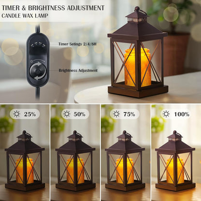 2026 New Candle Warmer Lamp with Timer,Compatible with 3 Wick Candles Jars,Vintage Candle Warmer Lantern Lamp,Dimmable Farmhouse Candle Lamp Warmer,Fully Enclosed and Hanging Up Designed