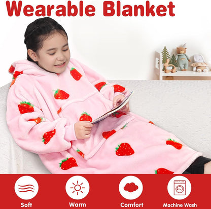 Wearable Blanket Sweatshirt Gifts for Women and Men, Warm and Cozy Giant Blanket Hoodie, Thick Flannel Blanket with Sleeves and Giant Pocket - Dark Gray