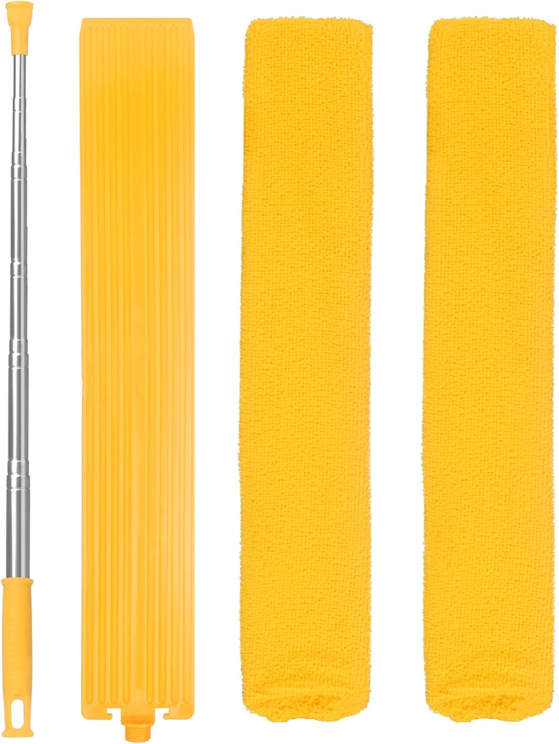 Retractable Gap Dust Cleaner Brush with Long Handle 30 to 100 inches, Cleaning Tools with 2 Microfiber Dusting Cloths, Extendable Duster for Cleaning Under Refrigerator Sofa Couch Bed Furniture