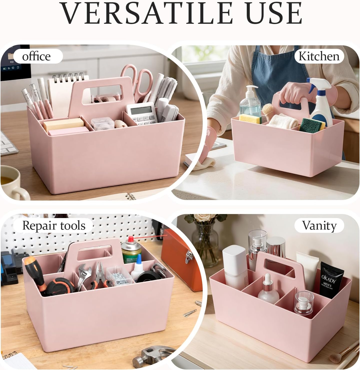 Anyoifax Portable Shower Caddy with Removable Compartment, Large Gray | Plastic Shower Basket Bathroom Caddy Organizer with Handle, College Dorm Storage, Baby Bath Essential, Cleaning Supply Caddy