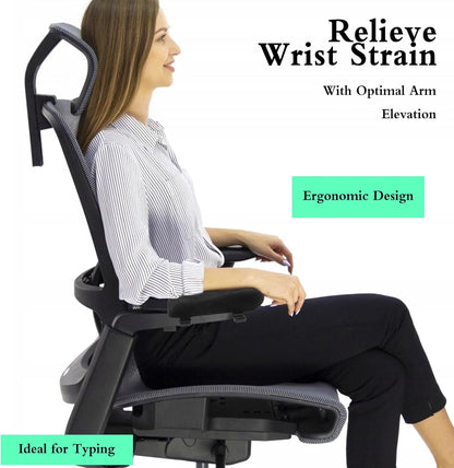 2 pcs Ergonomic Office Chair Arm Pads, Memory Foam Armrest Pads for Office Chair Gaming Chair Arm Rest Covers for Desk Chair, Armrest Cushions for Elbow Pressure Relief