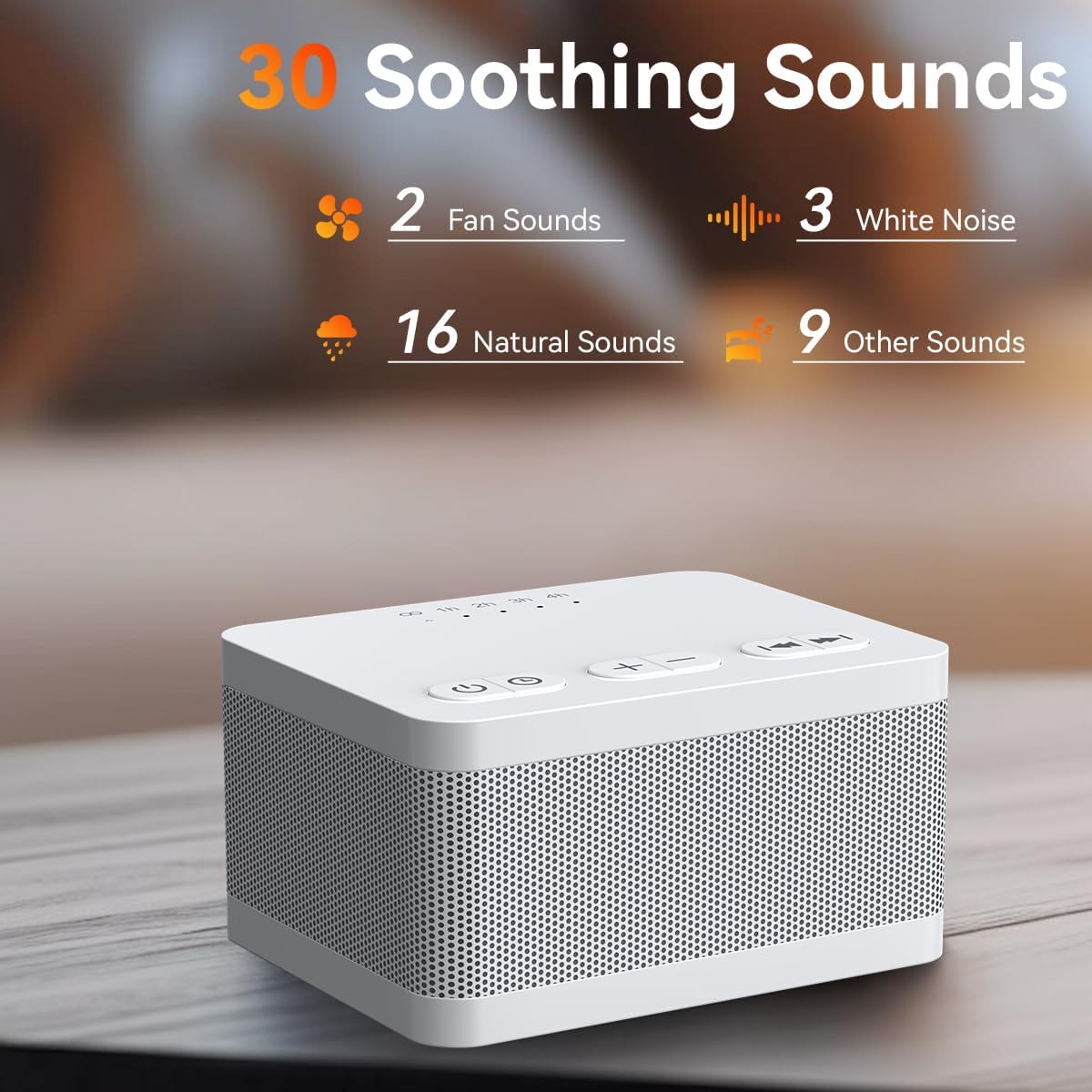 Sound Machine White Noise Machine with 30 Natural Soothing Sounds 32 Levels Volume 5 Timers Memory Function Effectively Blocks Noise Ideal Sleep Machine Brown Noise for Baby Kids Adults Home (Black)