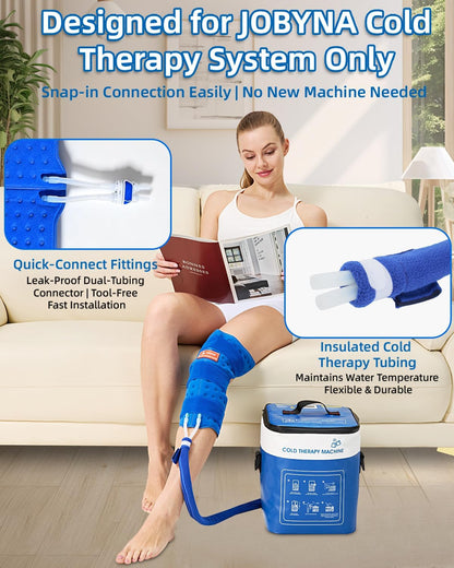 JOBYNA Leakproof Cold Therapy Knee Pad – Compatible Exclusively Ice Therapy Machine, Continuous Circulating Ice Knee Wrap for Post-Surgery Recovery, ACL, Meniscus Tear – No Gel Replacement Pad