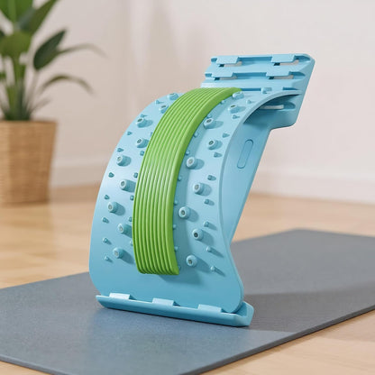 Lower Back Stretcher 3-Level Adjustable Lumbar Spine Massager Corrector | Back Board Stretcher Muscle Release Fitness Body Recovery for Men Athlete Sleeping Exercise Yoga Workout Home