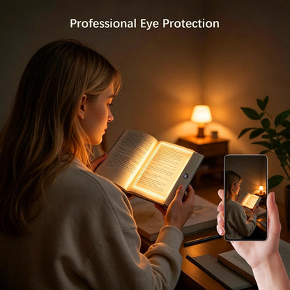 Choudao LED Book Light & Night Light 2 in 1, Flat Reading Light, Black | 3 Color Temperatures & Stepless Dimming, USB Rechargeable Full Page Light with Timer for Night Reading in Bed
