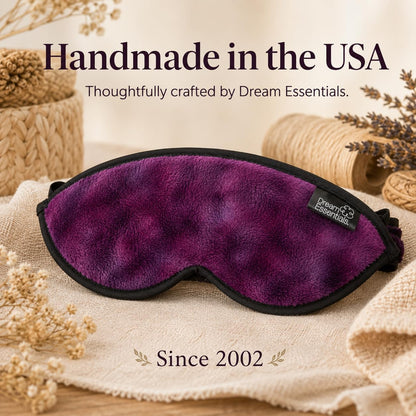 Dream Essentials Utopia Blackout Sleep Mask with Wide Cradle Band, Adjustable Plush Eye Mask for Side Sleepers, Flexible Nose Bridge, Handmade in USA, Travel & Naps
