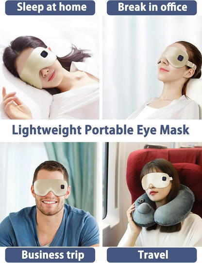 Dearan Upgraded 3 Temperature Modes Silk Heated Eye Mask Cordless,Rechargeable Warm Eye Heating Pad No Pressure for Dry Eyes, Sleep Eye Mask Christmas Gift for Men Women