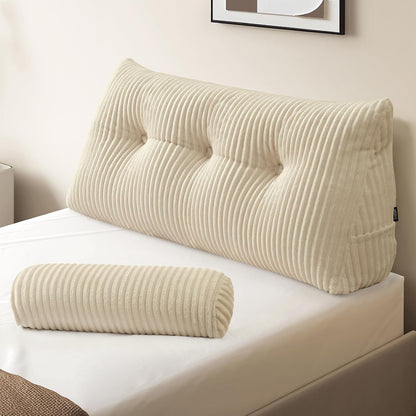Z-hom Headboard Pillow, Wedge Backrest Cushion, Queen Size,NO Roll Pillow
