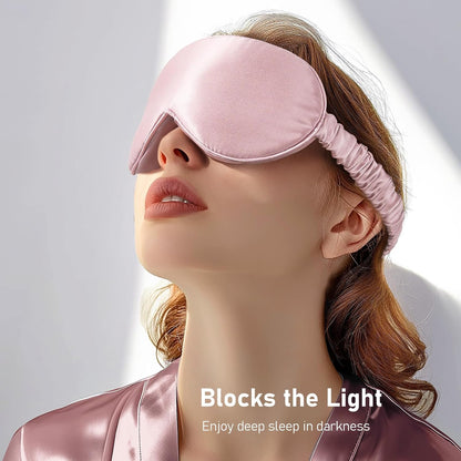 LitBear 100% 22 Momme Mulberry Silk Sleep Mask - 3D Contoured Eye Mask for Men & Women, Soft Breathable Sleeping Mask with Adjustable Strap, Perfect Blocks Light for Sleeping (Black)