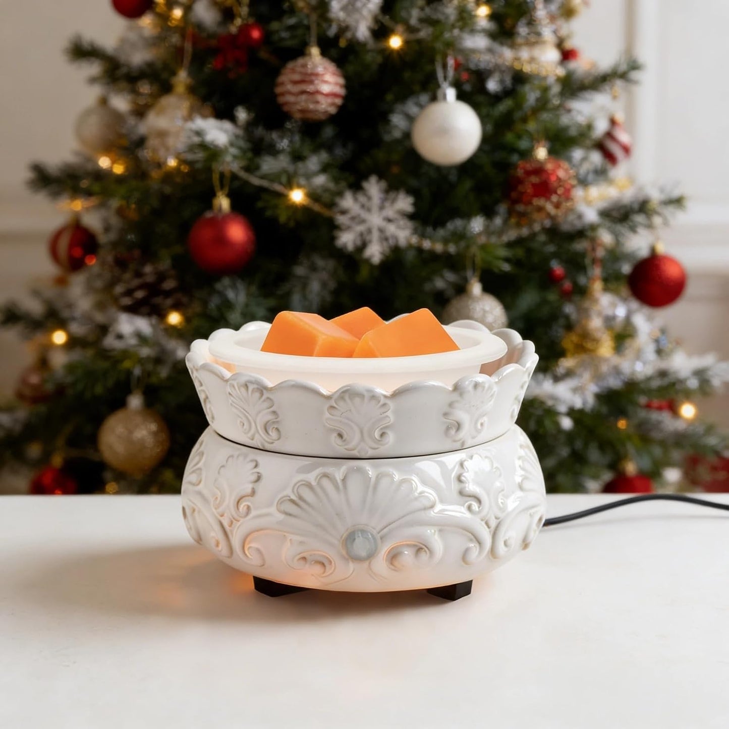 ASAWASA 2PCS Smart Candle Warmer for Large Jar, Coffee Mug Warmers, with Gravity Switch Auto Shut-On/Off, Safely and evenly Release The Aroma, Keep The Drink Warmth, Best Ideals Valentines Day Gifts