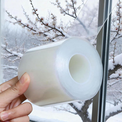 Window Sealing Tape 2 Inch x 33 FT Transparent Window Draft Insulation Residue-Free Clear Weather Stripping Caulk Tape Windproof Weatherproof Window Seal AC Units for Window Glass, Doors Gaps