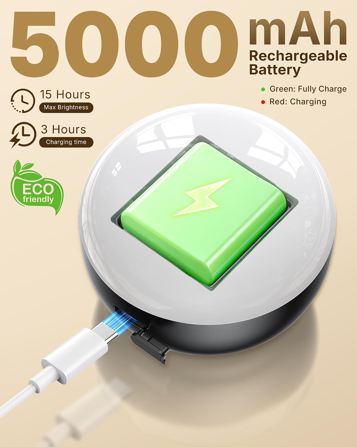 Pebble-Shaped Clip on Reading Light with Detachable Lamp Head, 5000mAh Rechargeable Battery, 360° Ambient Glow, Remote & Timer, Stepless Dimming, 12inch Gooseneck Clamp Lamp for Bed Headboard & Desk