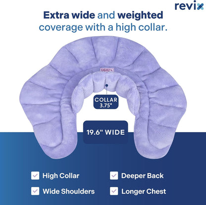 REVIX Microwavable Heating Pad for Neck Shoulders and Back, Microwave Heated Neck Wrap with Moist Heat, Light-Gray