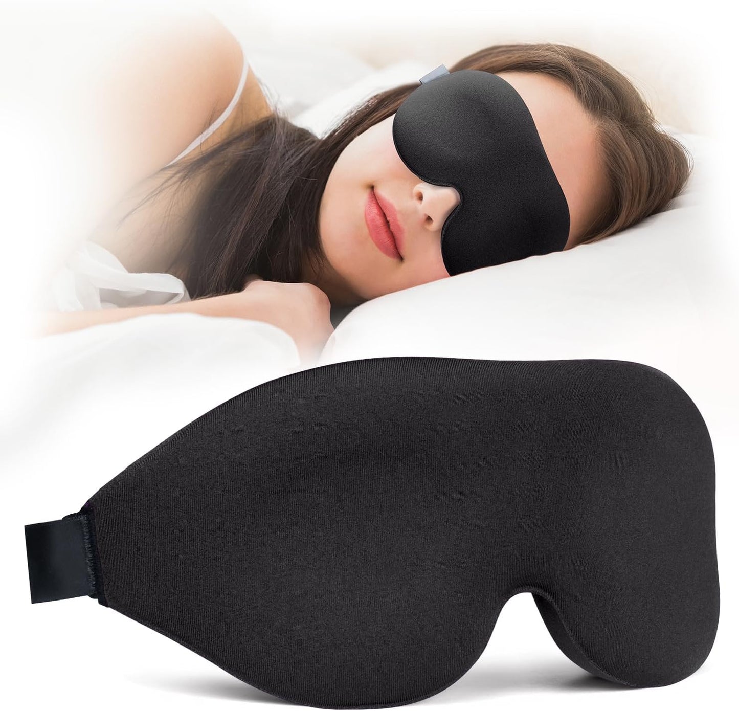 NEWVANGA Sleep Mask for Back and Side Sleeper, Travel Eye Cover, Blue | Block Out Light, 3D Night Blindfold, Zero Pressure Breathable, Lightweight Sleeping Eye Mask, Flight Naps shift Work Yoga