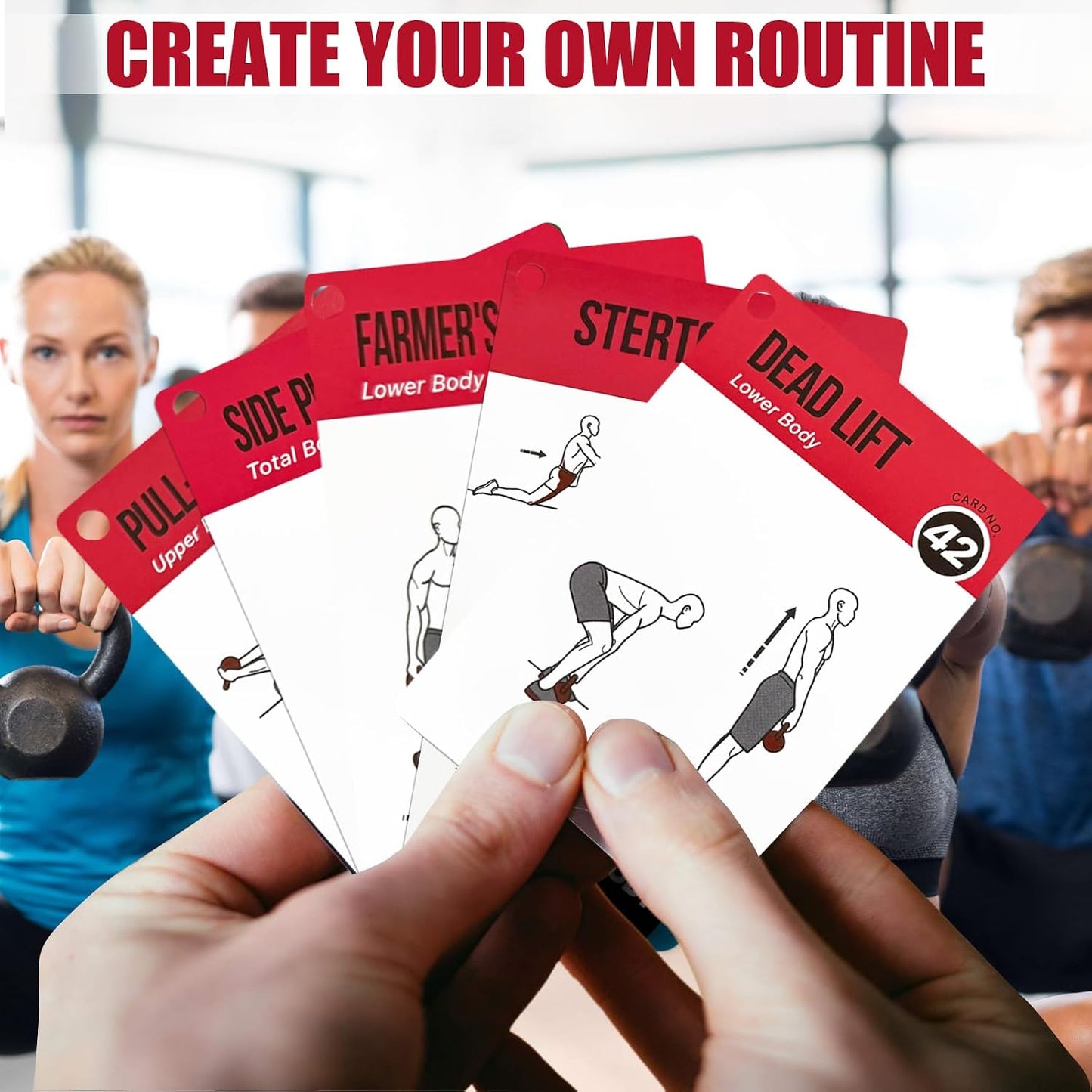 Bodyweight Workout Cards for Women & Men-50 Bodyweight Workout Cards，Includes 2 Rings& Dry-Erase for Easy Organization-Home, Gym or Studio (Bodyweight)