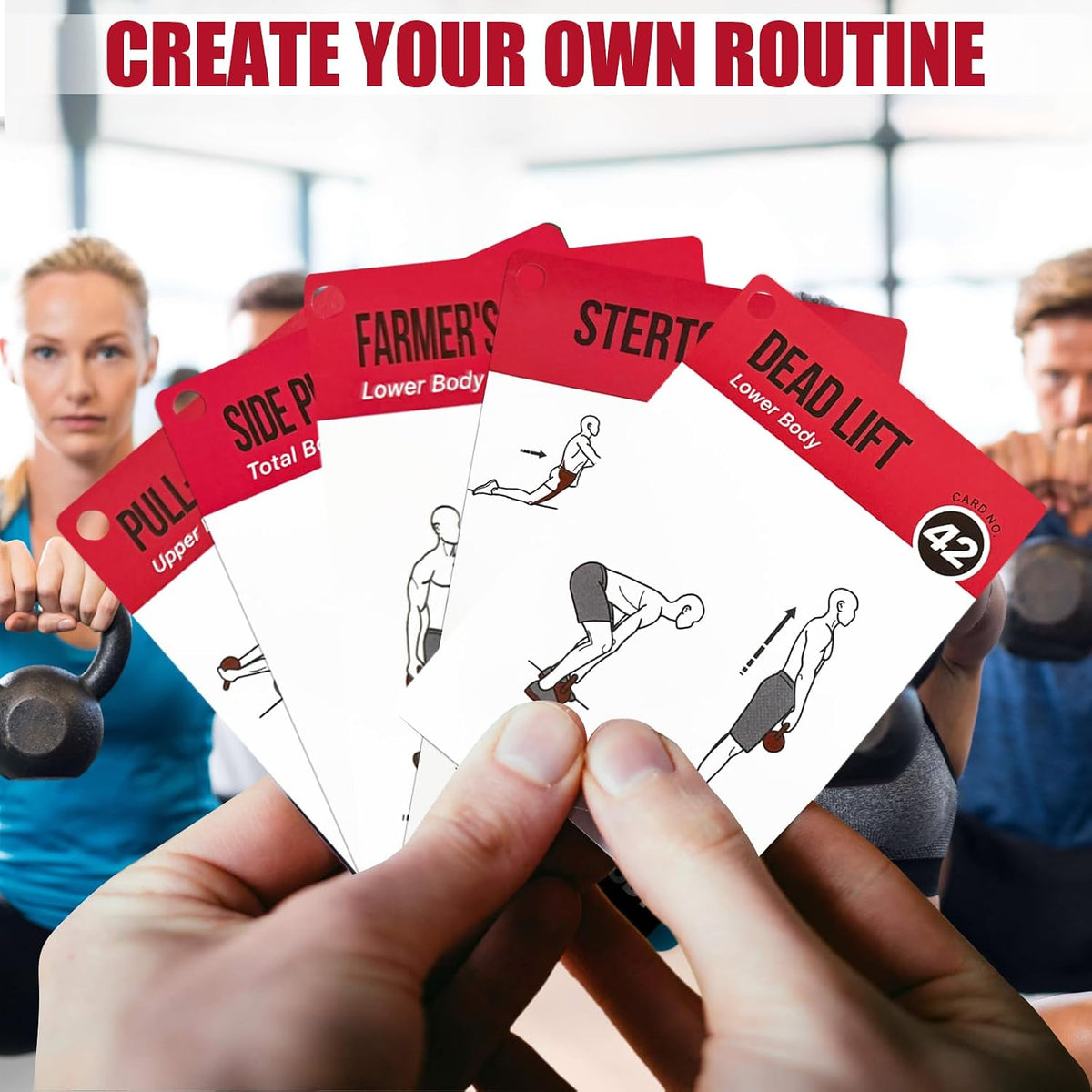 Bodyweight Workout Cards for Women & Men-50 Bodyweight Workout Cards，Includes 2 Rings& Dry-Erase for Easy Organization-Home, Gym or Studio (Bodyweight)