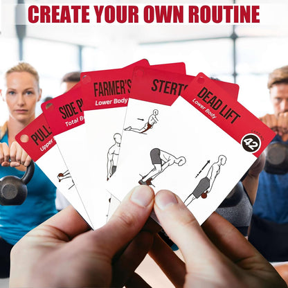 Bodyweight Workout Cards for Women & Men-50 Bodyweight Workout Cards，Includes 2 Rings& Dry-Erase for Easy Organization-Home, Gym or Studio (Bodyweight)