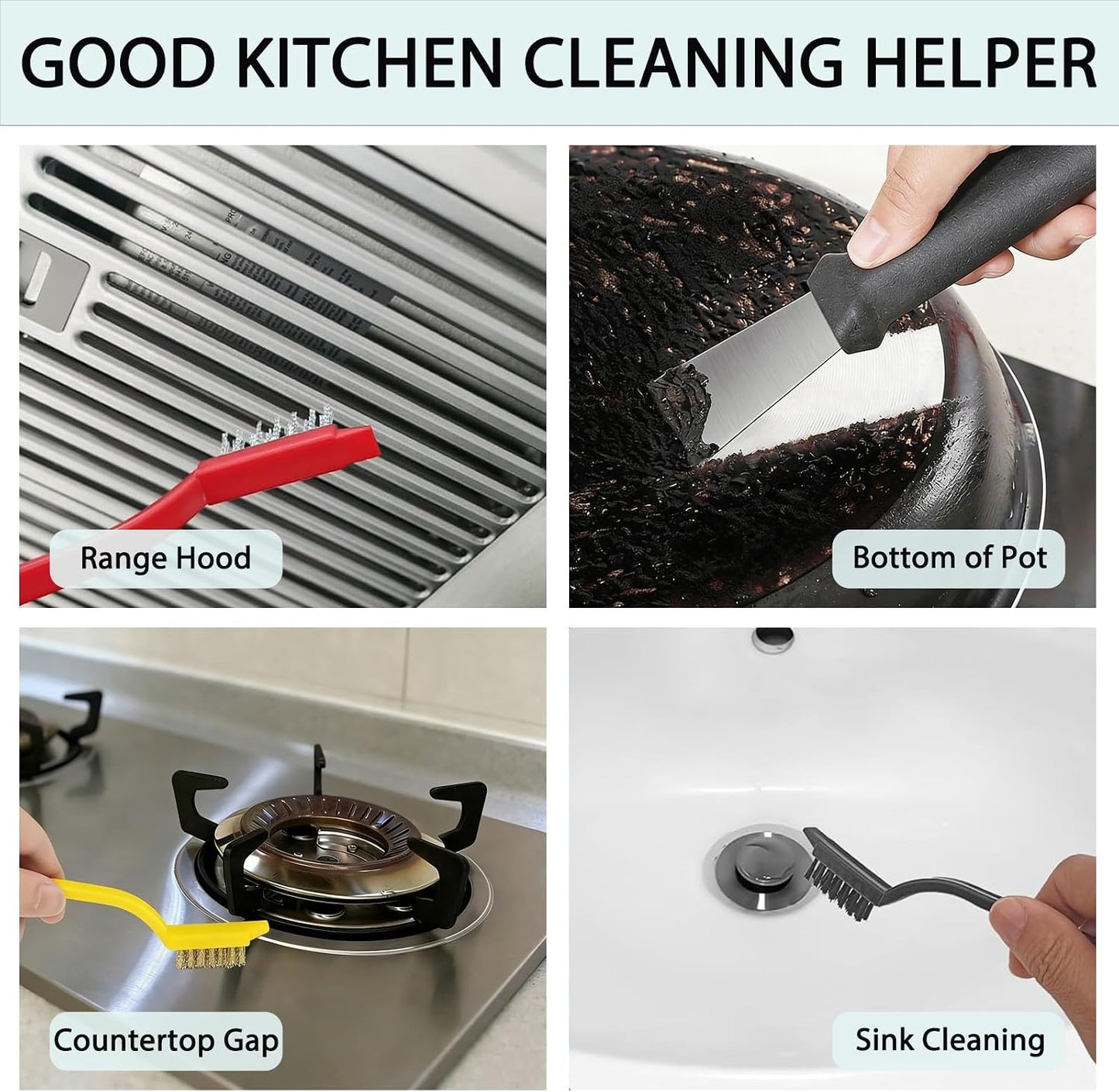 Crevice Cleaning Brush Set, Hard Bristle Gap Scrubber Tools for Bathroom Grout, Window Tracks & Shower Doors, Deep Cleaning Home Essentials & Practical Housewarming Gifts 12-Pack