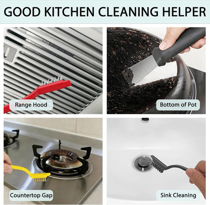 Crevice Cleaning Brush Set, Hard Bristle Gap Scrubber Tools for Bathroom Grout, Window Tracks & Shower Doors, Deep Cleaning Home Essentials & Practical Housewarming Gifts 12-Pack