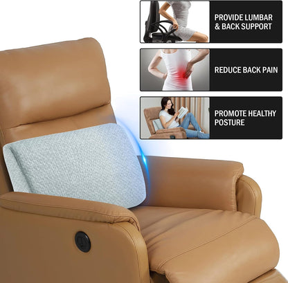 HOMBYS Lumbar Support Pillow for Recliner Chair, Memory Foam Back Support Cushion for Elderly,Extra Large Lumbar Support Pillow,Thick Backrest for Home Reading (Grey, 20“x13.5"x5")