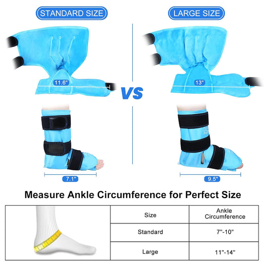Relief Expert XL Ankle Ice Pack Wrap, Extra Large Ankle Ice Wrap for Discomfort Reducing with Cold Compress for Muscle and Joints Relaxation