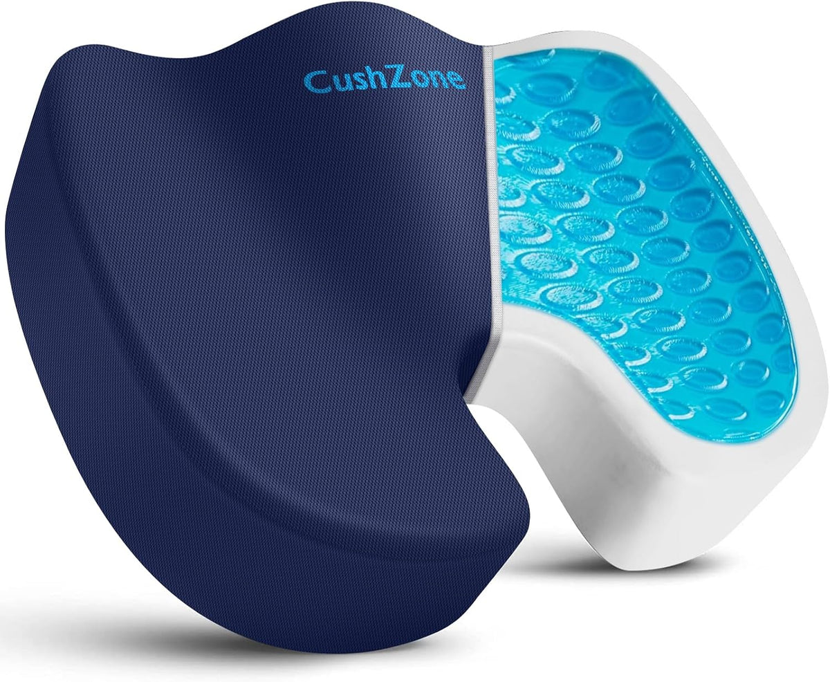 Gel Seat Cushion, Cooling Memory Foam Cushion for Office Chair, Black