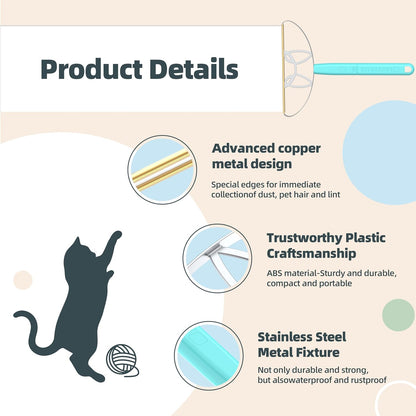 Deep Cleaner Pro Pet Hair Remover-Special Cat Hair Remover Multi Fabric Edge and Carpet Rake Scraper by LINTPLUS-Dog Hair Remover for Rugs,Couch & Pet Towers-Easy to Every Hair!