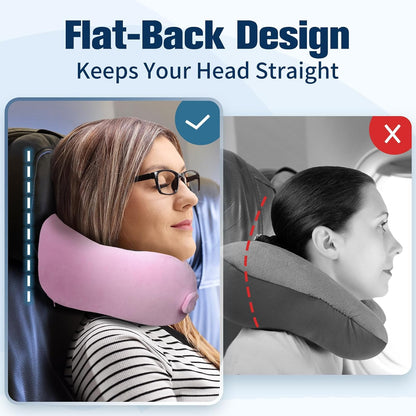 Cirorld Neck Pillow for Traveling, Travel Pillows for Airplanes,100% Pure Memory Foam Travel Neck Pillow, Adjustable Flight Pillow, Portable Plane Accessories with Eye Mask, Earplugs, Carry Bag