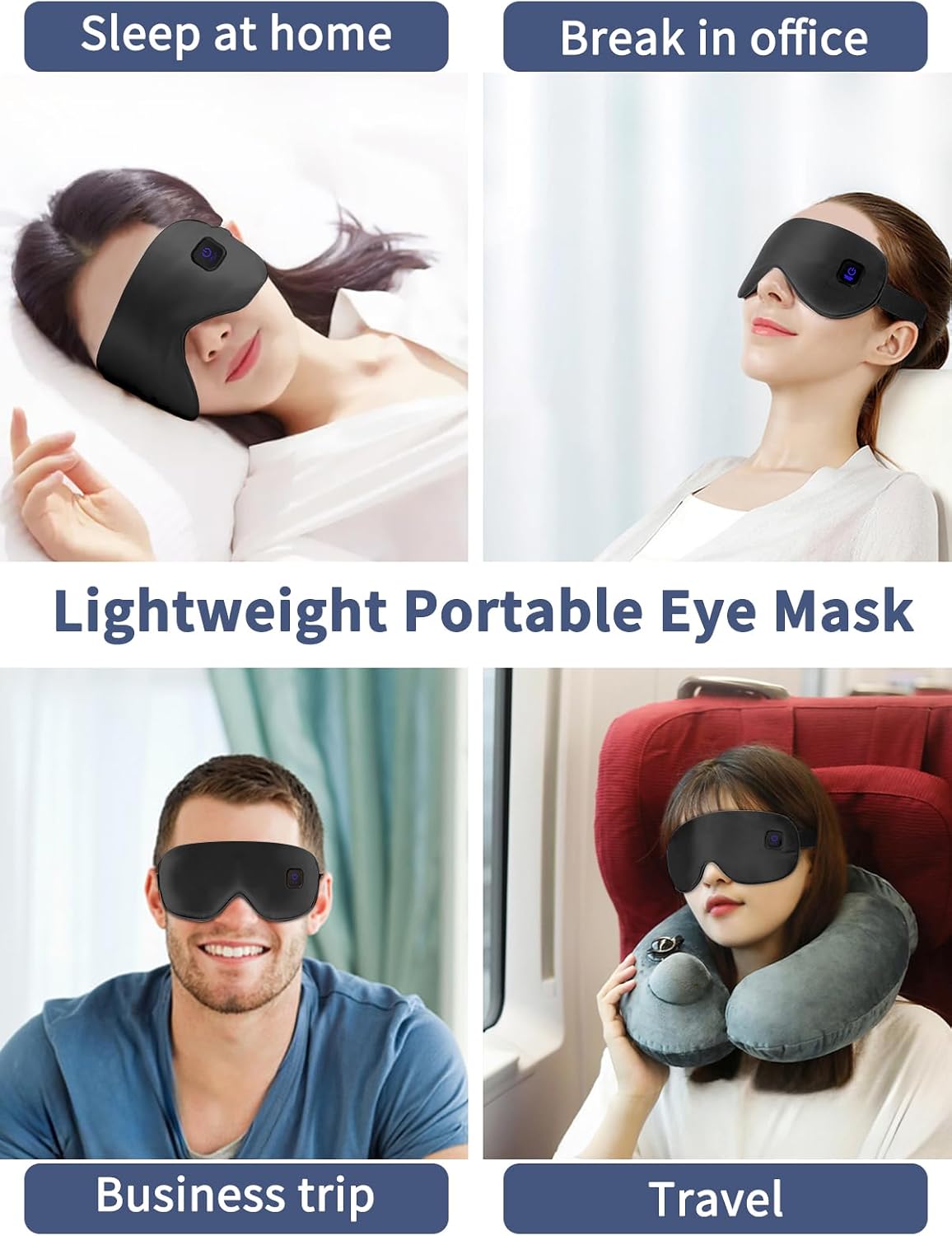 Dearan Upgraded 3 Temperature Modes Silk Heated Eye Mask Cordless,Rechargeable Warm Eye Heating Pad No Pressure for Dry Eyes, Sleep Eye Mask Christmas Gift for Men Women