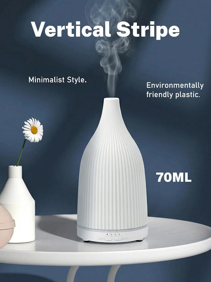 TTJ 70ml Essential Oil Diffuser, Ultrasonic Aromatherapy Diffuser with DC 5V USB Power, Timer Function, Dimmable LED Night Light, Quiet Cool Mist Humidifier for Home Office Bedroom Yoga Spa,One White