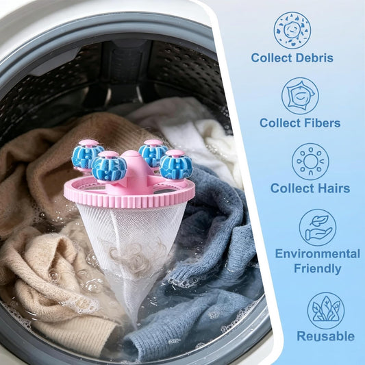 Pet Hair Remover for Laundry, Lint Catcher for Washing Machine | 3Pcs Laundry Hair Catcher, Reusable Floating Washing Machine Filter Bags for Dog Cat Pet Hair