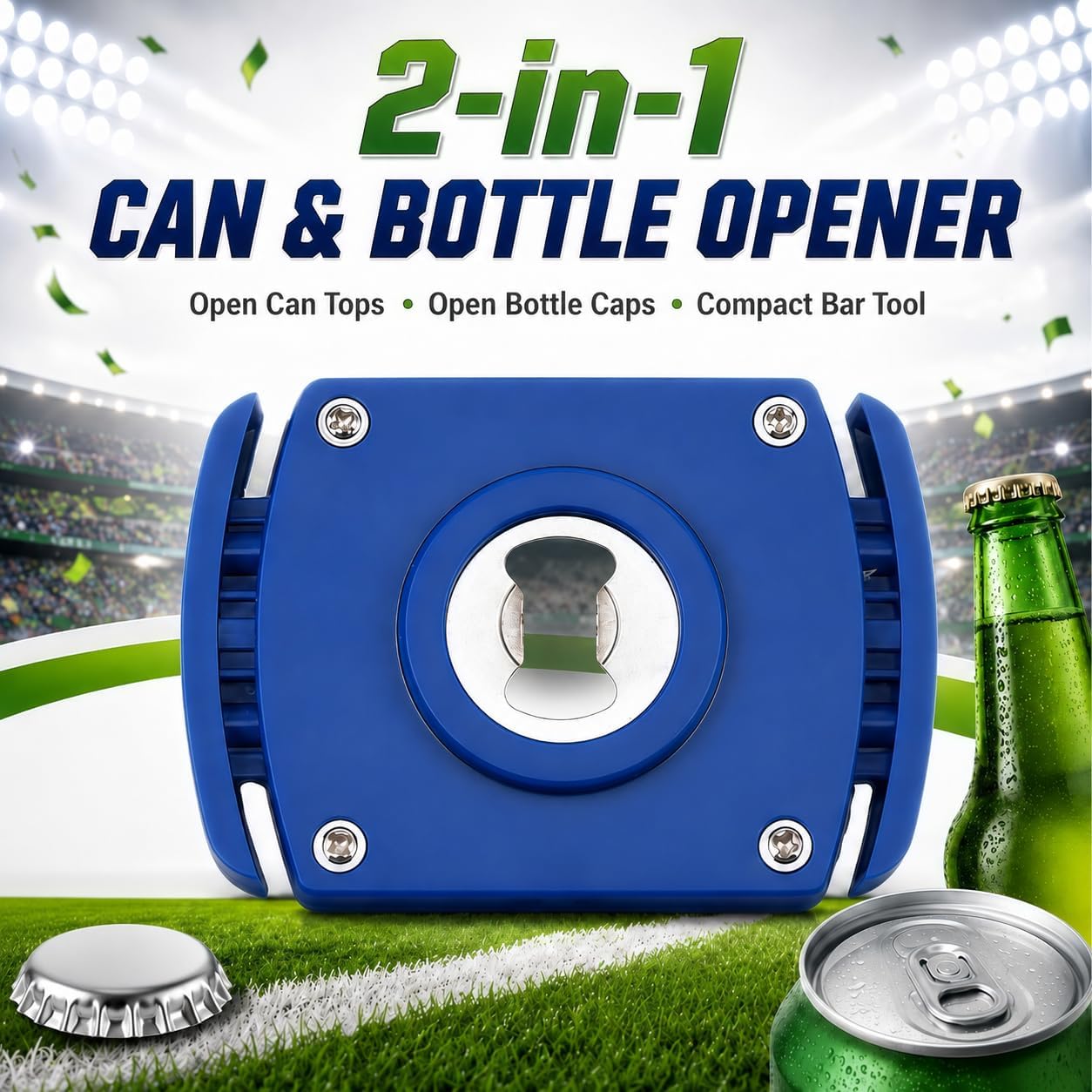 Aluminum Can Opener,Can Top Remover,Beer-Soft Edge-Soda-Can Opener(Blue) | Handheld Safety Manual Can Opener,For 8-19 Oz aluminum Soft Edge Cans, Home,Kitchen,Bar,Camping and DIY projects Tool