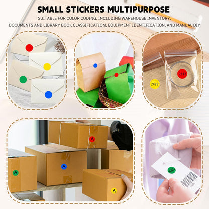 1/2 Inch Round Sticker,4 Rolls 2000Pcs Small Dot Stickers Color-Code Dots | Red+Yellow+Blue+Green 1.3cm Small Stickers Round Color Coding Circle Dots Stickers, Roll Dot Sticker Label for Office Home