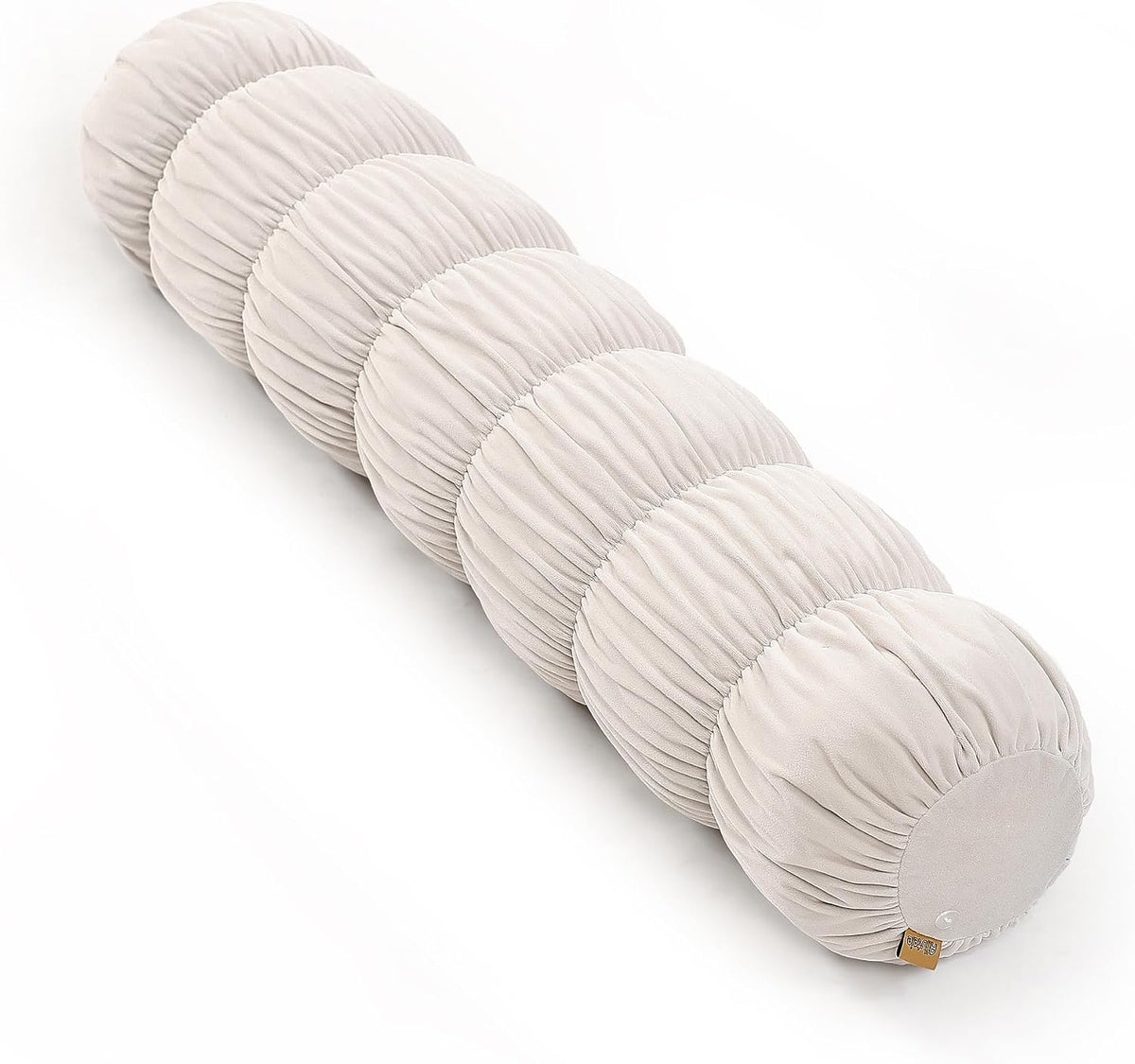 Pat. Pend. Long Bolster Pillow for Bed, 39 Inch, Misty White