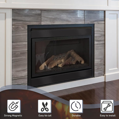 Flamorrow Magnetic Fireplace Vent Cover, 2 Pack Fireplace Draft Blocker to Block Draft from Indoor Chimney, Insulation Fireplace Screen to Prevent Cold Air and Heat Loss from Fireplace Vent, 36 x 6 in