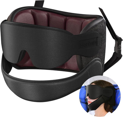 SARISUN Travel Pillow with Chin Strap, Stable Head Support for Long Flight
