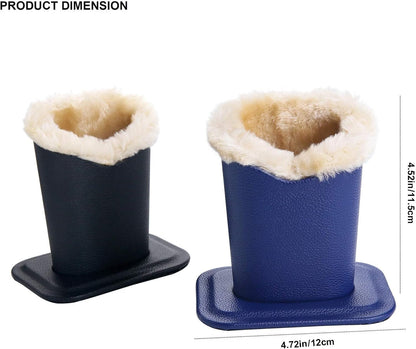 Siveit Plush Lined Eyeglass Holder, PU Leather Eyeglass Case, Anti-Scratch Glasses Storage Organizer for Desk Office Nightstand,2 Packs (Black, Navy)