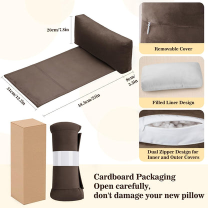 Recliner Headrest Pillow, Adjustable Comfort Neck & Head Support Pillow | Soft Velvet, Weighted Non-Slip Flap, Adjustable Filling, Washable Cover, for Recliners, Sofas, Office Chairs