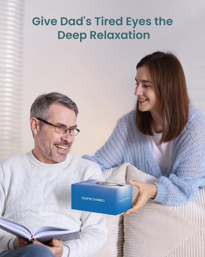 RENPHO Eyeris 1 Eye Massager with Heat, Sleep Mask with Remote Control | Vibration & Compression for Eye Strain and Head Tension, Bluetooth Music, FSA Eligible HSA, Black