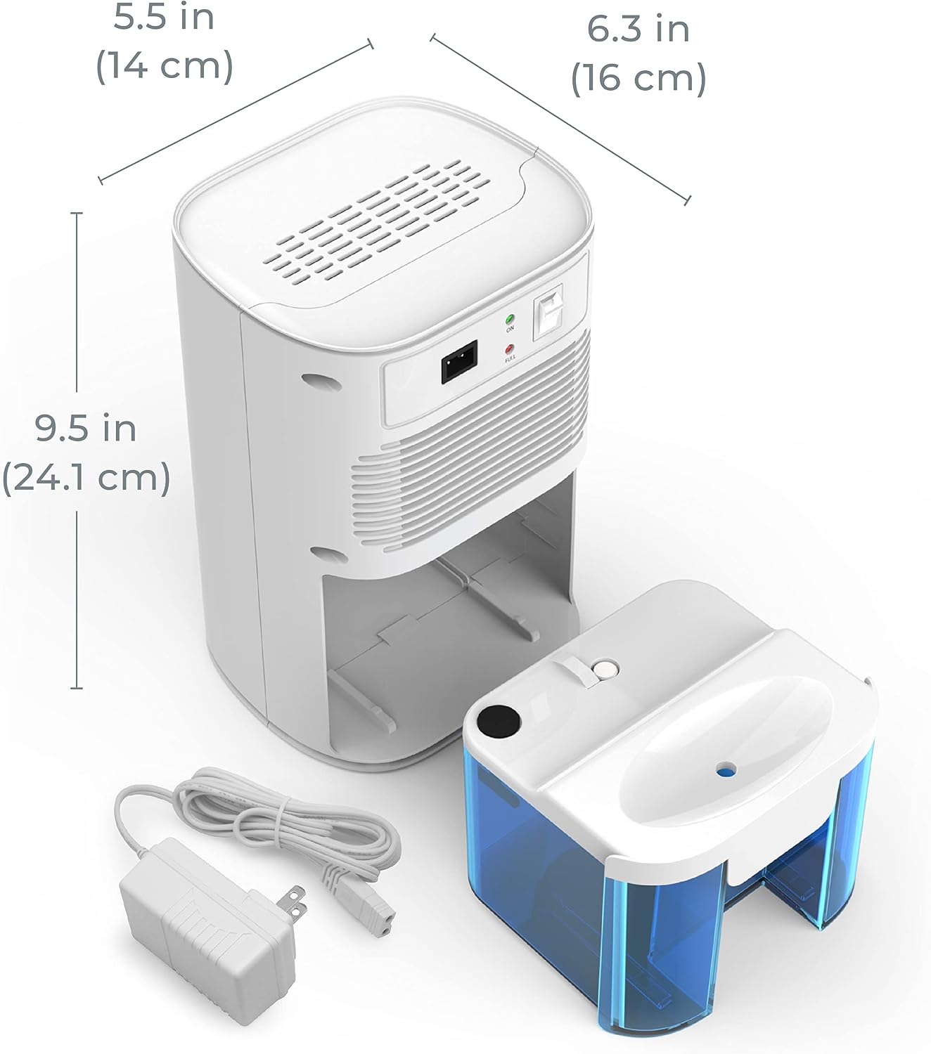Pure Enrichment PureDry Mini Dehumidifier - 27oz Compact Water Tank Eliminates 300ml/day of Excess Moisture from Closets, Bathrooms, Boats, Kitchens, and Other Small Rooms and Living Spaces