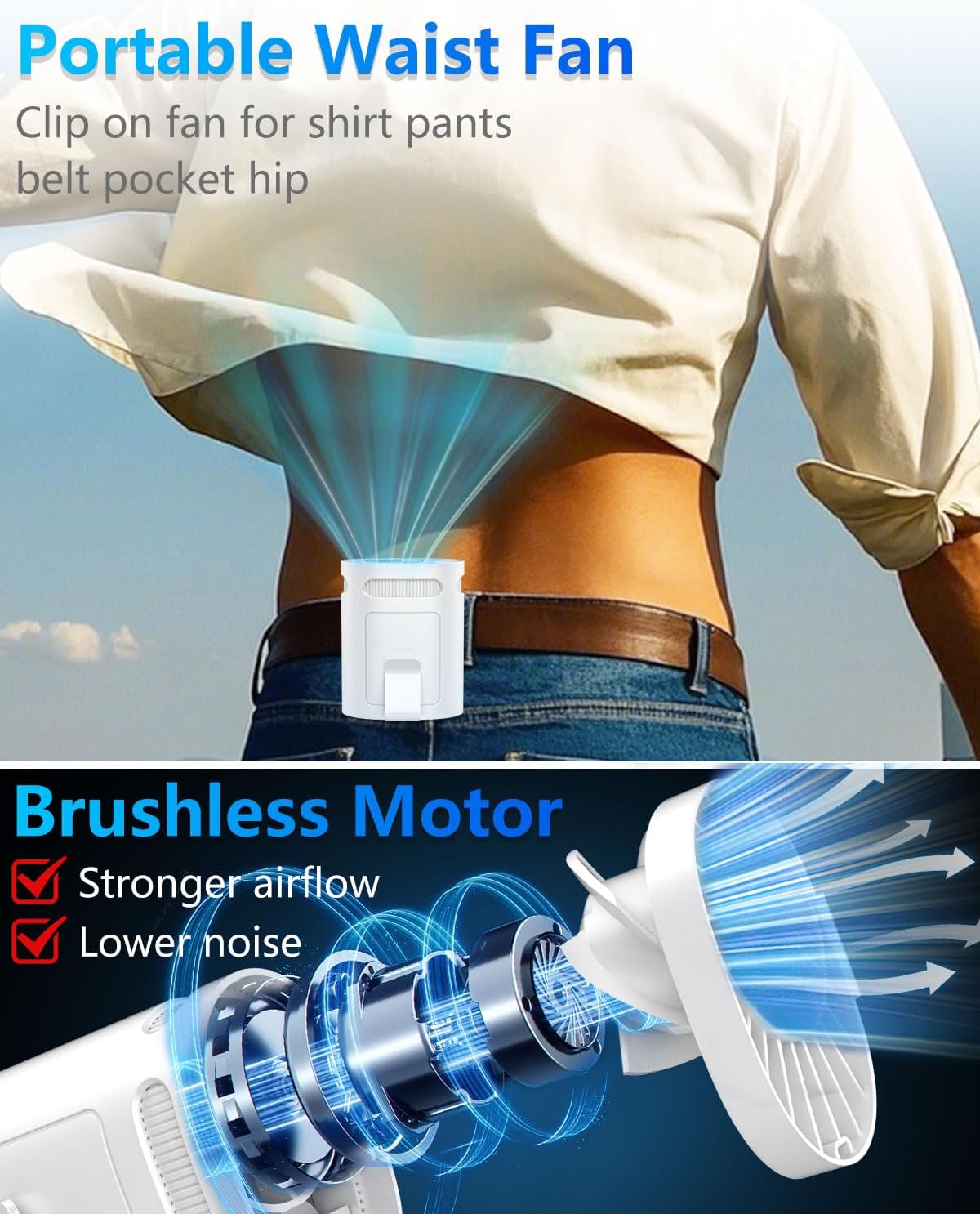 Neck Fan with Cooling Plate-24H Quiet Powerful Fans that Blow Cold Air-5 Speed&Power LED Display-USB 5500mAh Bladeless Wearable Personal AC Cooler for Women,Men,Kids,Travel,Outside,Indoor White