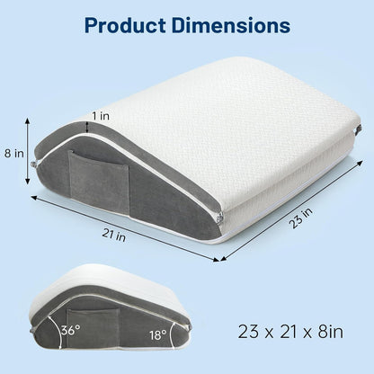 Vekkia Knee Wedge Pillow for Back Sleeping,Dual-Layer Adjustable Leg Pillow | Elevation Pillow with Dual Handles, idea for Legs Post-Surgery, Knee Support, Lower Back Pain Relief, Blood Circulation