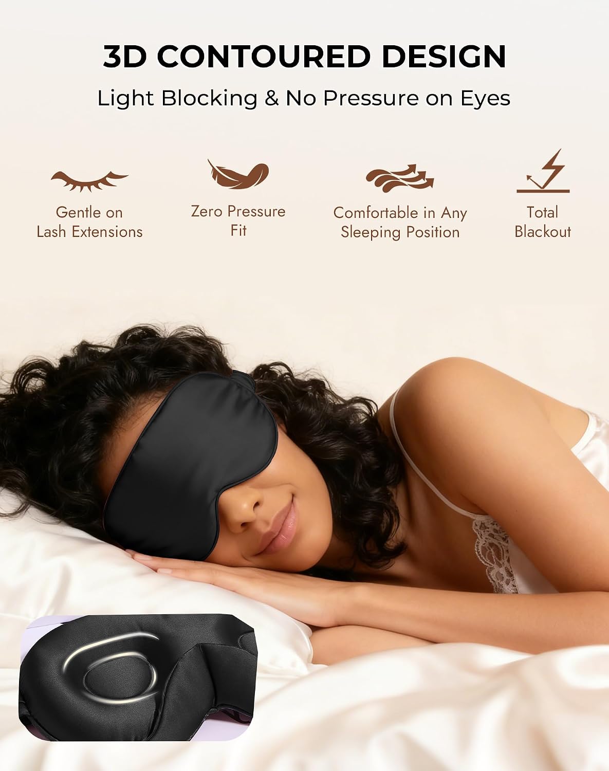 SilkSilky 100% 22 Momme Mulberry Silk Sleep Mask, Dark Blue